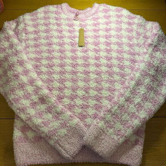 NWT Skims knit pullover sweatshirt petal houndstooth L/XL - Picture 3 of 9